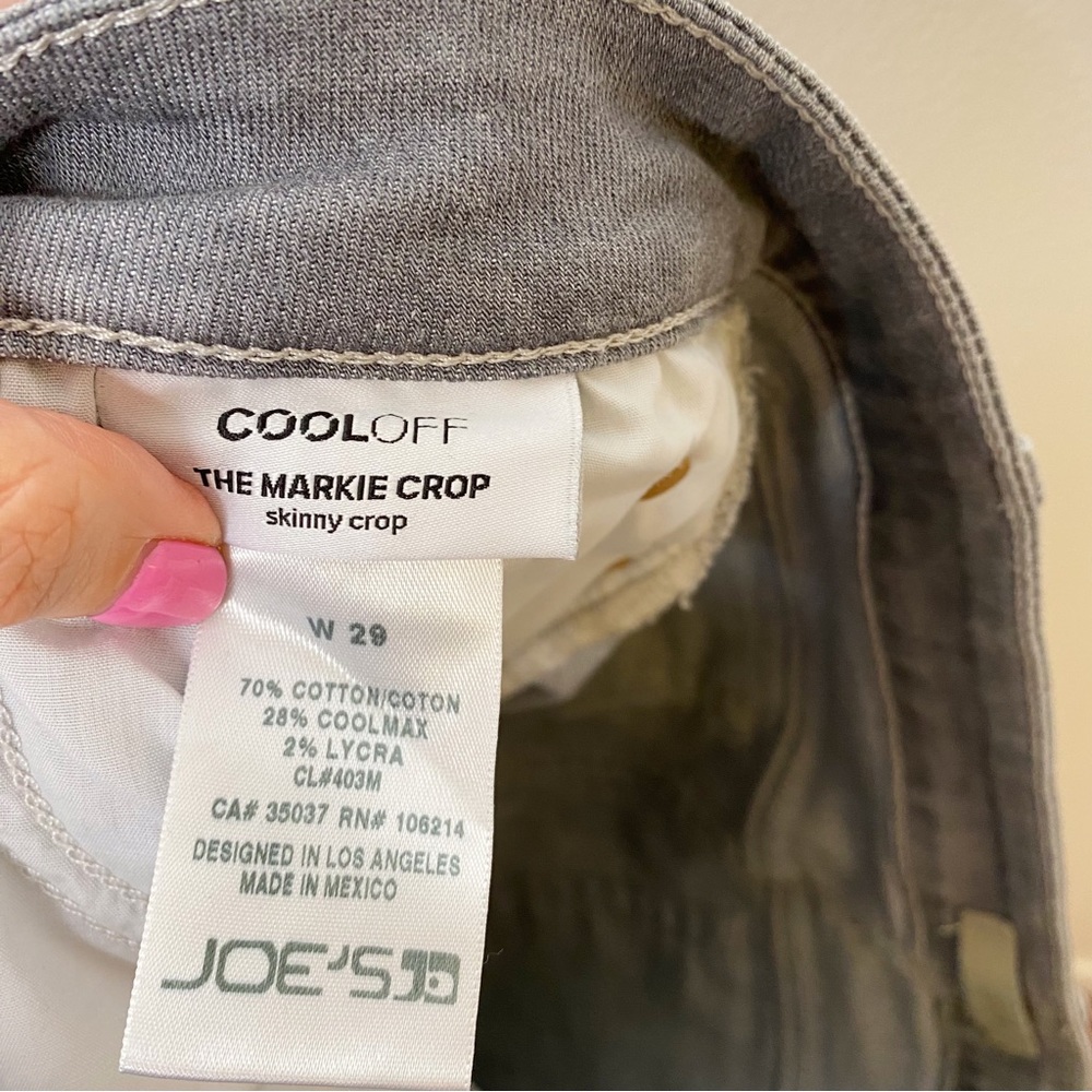 Joe’s Jeans Cool Off Markie Skinny Crop Jeans Grey Size 29 - Picture 9 of 9